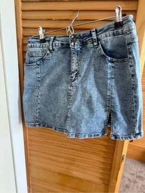 Light Wash Denim Mini Skirt